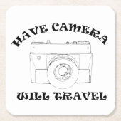 カメラを持って、旅行する – Coaster スクエアペーパーコースター (正面)