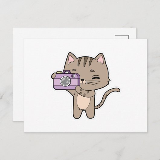 カメラを持つ写真家としての猫 ポストカード (正面/裏面)