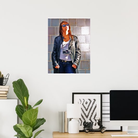 カメラを持つ少女 ポスター (ホームオフィス)