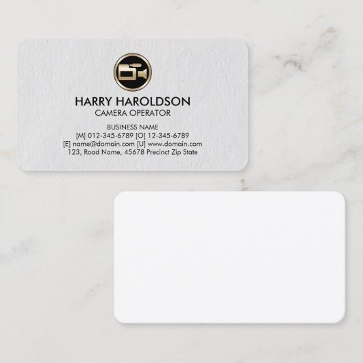 カメラアイコンカメラオペレータープレミアムビジネスカード 名刺 (正面/裏面)