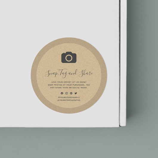 カメラアイコンソーシャルメディアスナップと共有クラフト ラウンドシール