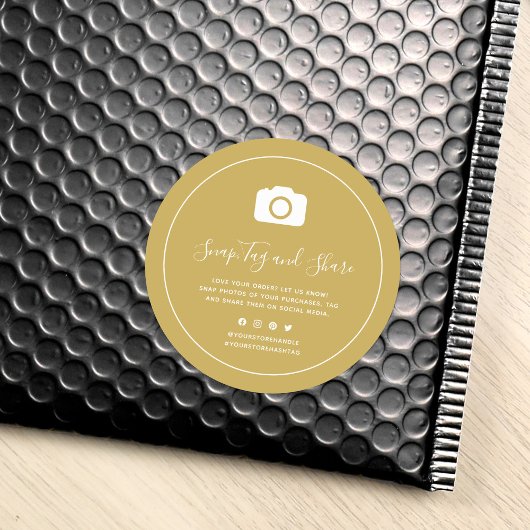 カメラアイコン白縁どスナップ共有カスタムカラー ラウンドシール