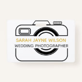 カメラアイコン結婚のフォトグラファーのビジネスバッジ バッジ (正面)