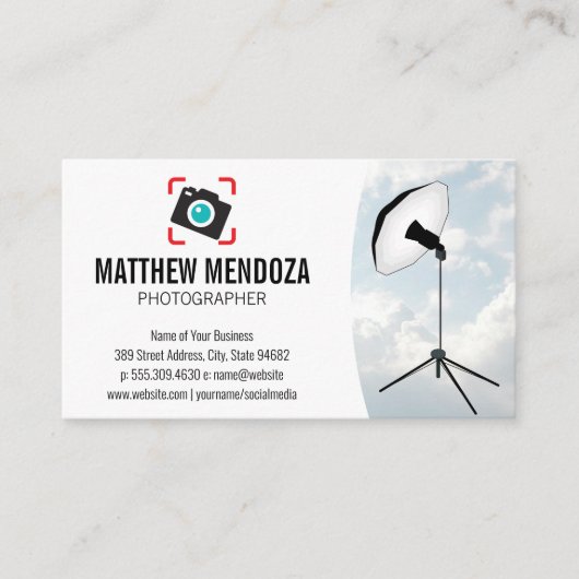 カメラアイコン | 雲 | スタジオライト 名刺 (正面)