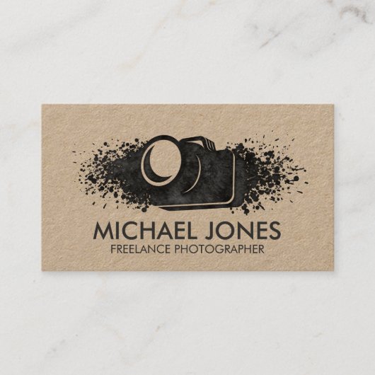 カメラインク（ばちゃばちゃ）跳ねる 名刺 (正面)