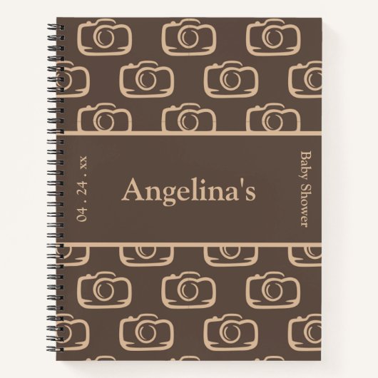 カメラエレガントベビーシャワーギフトリスト ノートブック (正面)