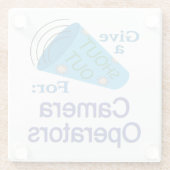 カメラオペレータの声を上げる ガラスコースター (裏面)