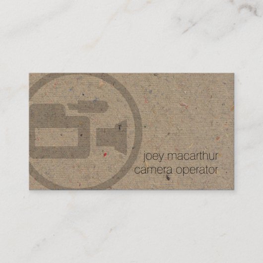 カメラオペレータカメラアイコンフィルム撮影 名刺 (正面)