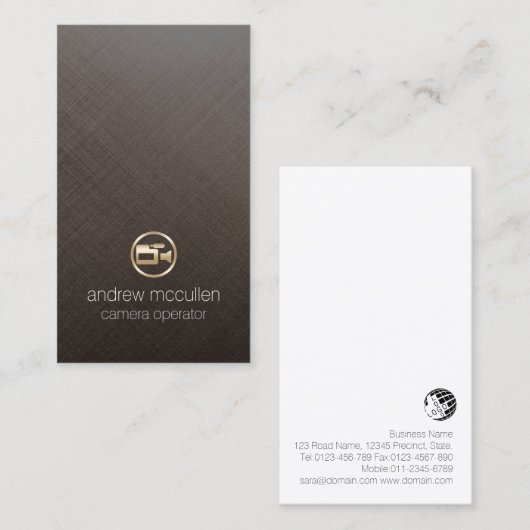 カメラオペレータ金ゴールドビデオカメラ名刺 名刺 (正面/裏面)