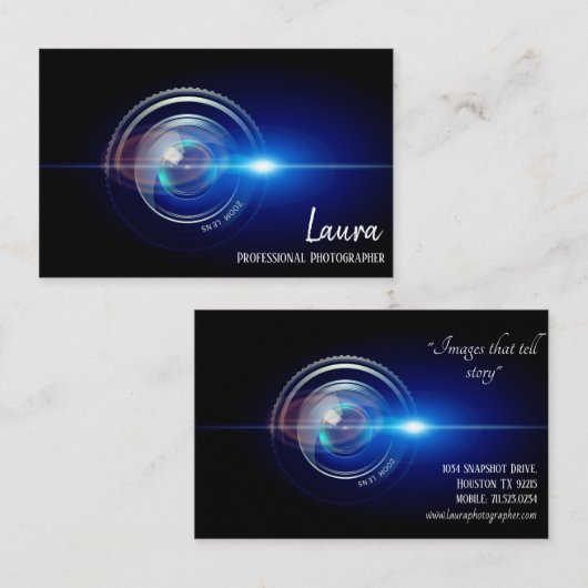 カメラカメラレンズ名刺 名刺 (正面/裏面)