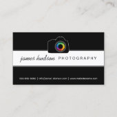 カメラカラフルなシャッター写真撮影 名刺 (正面)