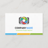 カメラカラフルシャッターレンズ – 両面デザイン 名刺 (裏面)