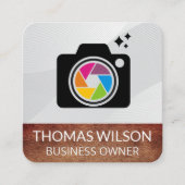 カメラカラフルレンズシャッター | クリエイティブ | アーティスト スクエア名刺 (正面)