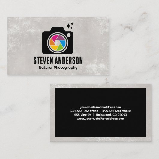 カメラカラフルレンズシャッター 名刺 (正面/裏面)