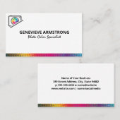 カメラカラフルレンズロゴ |ハーフトーン 名刺 (正面/裏面)