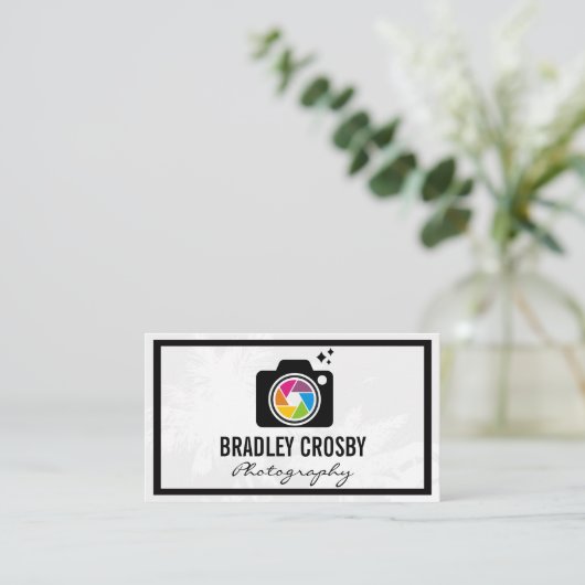 カメラカラフルレンズロゴ 名刺 (スタンド正面)