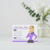 カメラガールパープル 名刺 (スタンド正面)