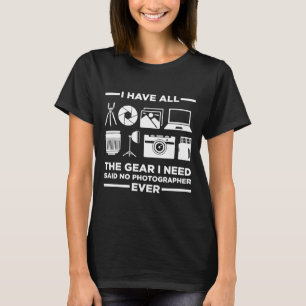 カメラギアFストップフォトカメラマン Tシャツ
