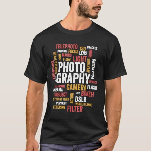 カメラギークと写真撮影のための写真リンゴ Tシャツ (正面)