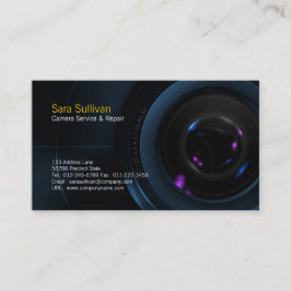 カメラサービス&修理ビジネスカードカメラレンズ 名刺