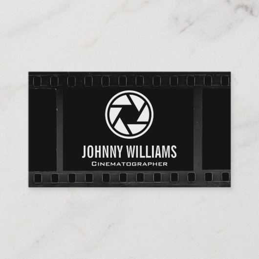 カメラシャッターレンズ |フィルムの背景 名刺 (正面)