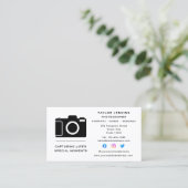 カメラスタイリッシュフリー写真家ソーシャルメディア 名刺 (スタンド正面)