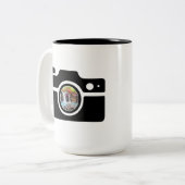 カメラパーソナライズされた写真 ツートーンマグカップ (正面左)