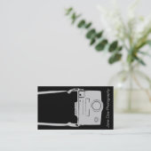カメラビジネスヴィンテージグレー&ブラックフィルム 名刺 (スタンド正面)