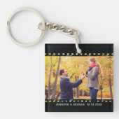 カメラフィルムストリップヴィンテージ保存日付婚約 キーホルダー (正面)