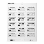 カメラフォトグラファーのレンズイラストレーションアドレス ラベル (フルシート)