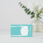 カメラブルーレトロ撮影フィルムイラストレーション 名刺 (スタンド正面)