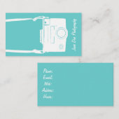 カメラブルーレトロ撮影フィルムイラストレーション 名刺 (正面/裏面)