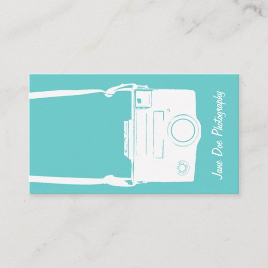 カメラブルーレトロ撮影フィルムイラストレーション 名刺 (正面)