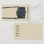 カメラベージュスタイリッシュレトロブルー 名刺 (正面/裏面)