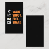 カメラマンことわざウォークシュート編集共有おもしろい写真 名刺 (正面/裏面)