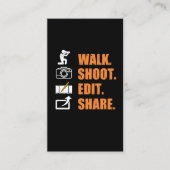 カメラマンことわざウォークシュート編集共有おもしろい写真 名刺 (正面)