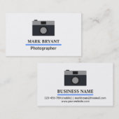 カメラマンのためのシンプルで、モダンなカメラアイコン 名刺 (正面/裏面)
