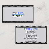 カメラマンのためのシンプルなフィルムのストリップの背景 名刺 (正面/裏面)