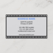 カメラマンのためのシンプルなフィルムのストリップの背景 名刺 (裏面)