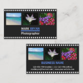 カメラマンのためのシンプルなフィルムのストリップの背景 名刺 (正面/裏面)