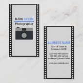 カメラマンのためのフィルムのストリップが付いているカメラアイコン 名刺 (正面/裏面)