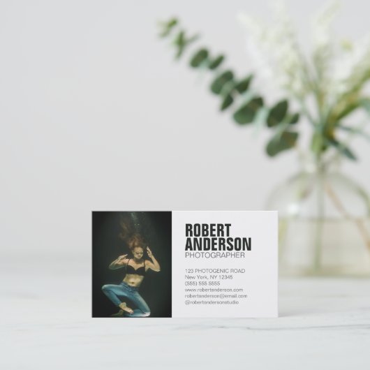 カメラマンのためのモダンな写真の名刺 名刺 (スタンド正面)