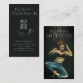 カメラマンのための暗くモダンな写真の名刺 名刺 (正面/裏面)