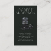 カメラマンのための暗くモダンな写真の名刺 名刺 (正面)