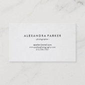 カメラマンのための最小主義の一見の縦の写真 名刺 (裏面)