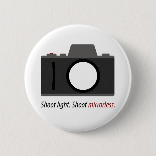 カメラマンのための"シュートMirrorless"のボタン 缶バッジ (正面)