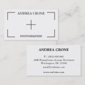 カメラマンのカメラのファインダー、お洒落なモダン 名刺 (正面/裏面)