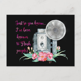 カメラマンのカメラのフラッシュ ポストカード