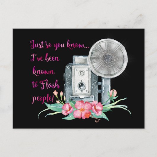 カメラマンのカメラのフラッシュ ポストカード (正面)