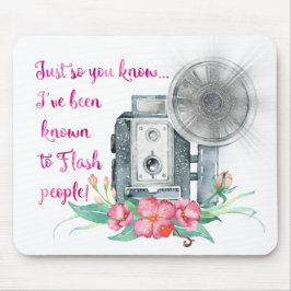 カメラマンのカメラのフラッシュ マウスパッド